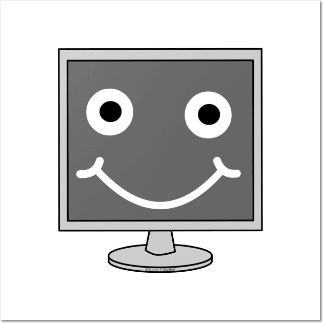 Computer Monitor Smiling Face Wall Art by Barthol Graphics